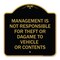 Signmission Management Is Not Responsible for Theft or Damage to Vehicles or Contents, A-DES-BG-1818-23878 A-DES-BG-1818-23878 - alternate 1